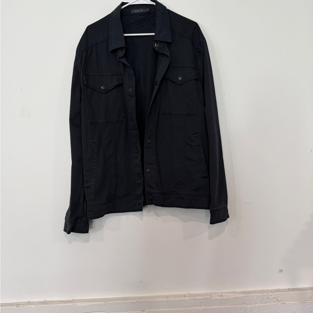 Michael Stars Men's blue Lightweight Button-Up Jacket